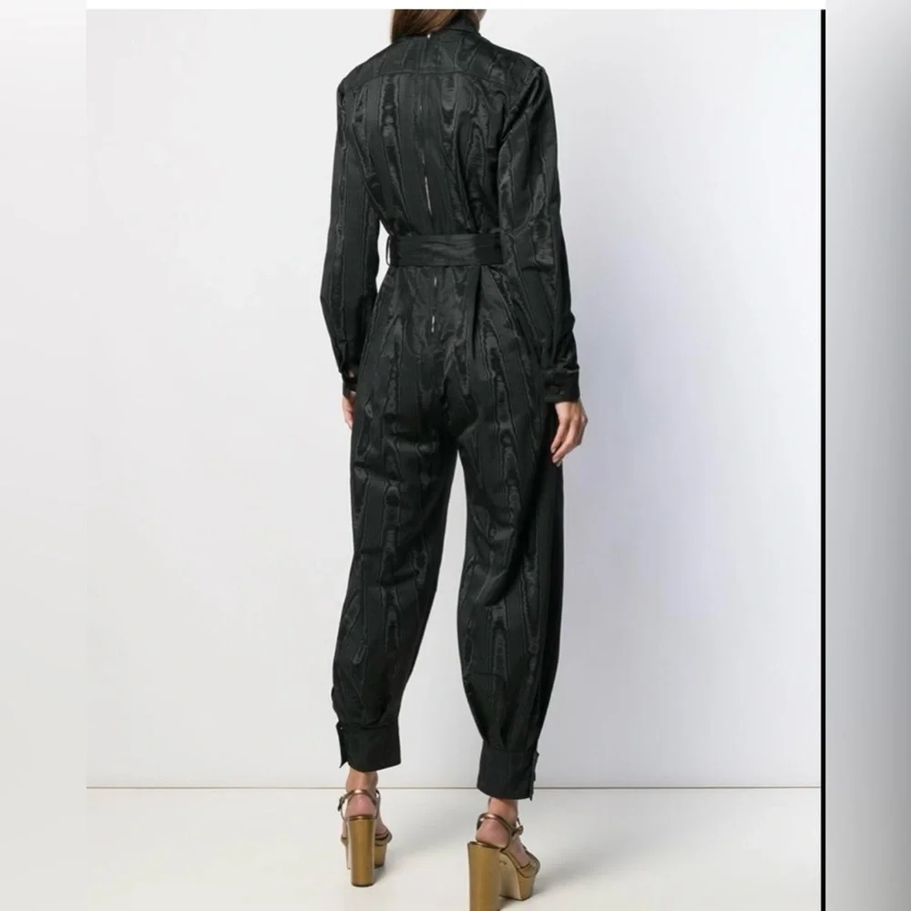 NWOT Gucci  Mock Neck Belted Moire Jumpsuit Romper Black Size 36/XS - Picture 5 of 12